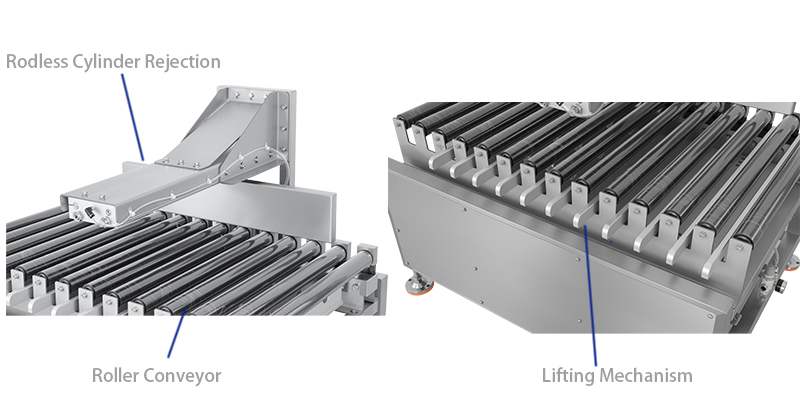 Schematic diagram of the single-section roller checkweigher part 
