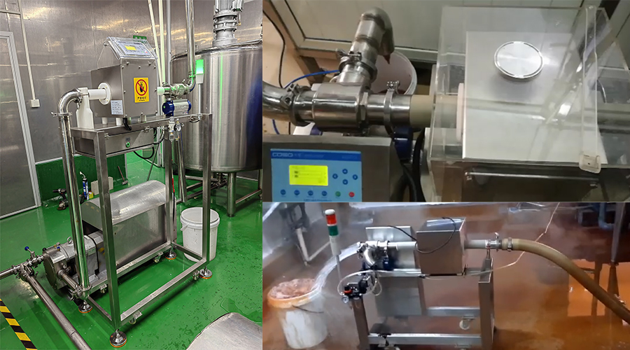 Field application of pipeline metal separator in an active washdown environment