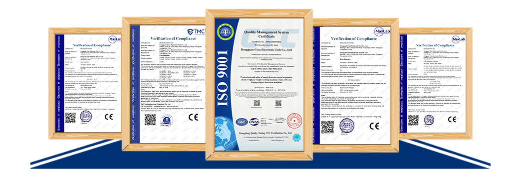 Industry certifications for metal detection equipment